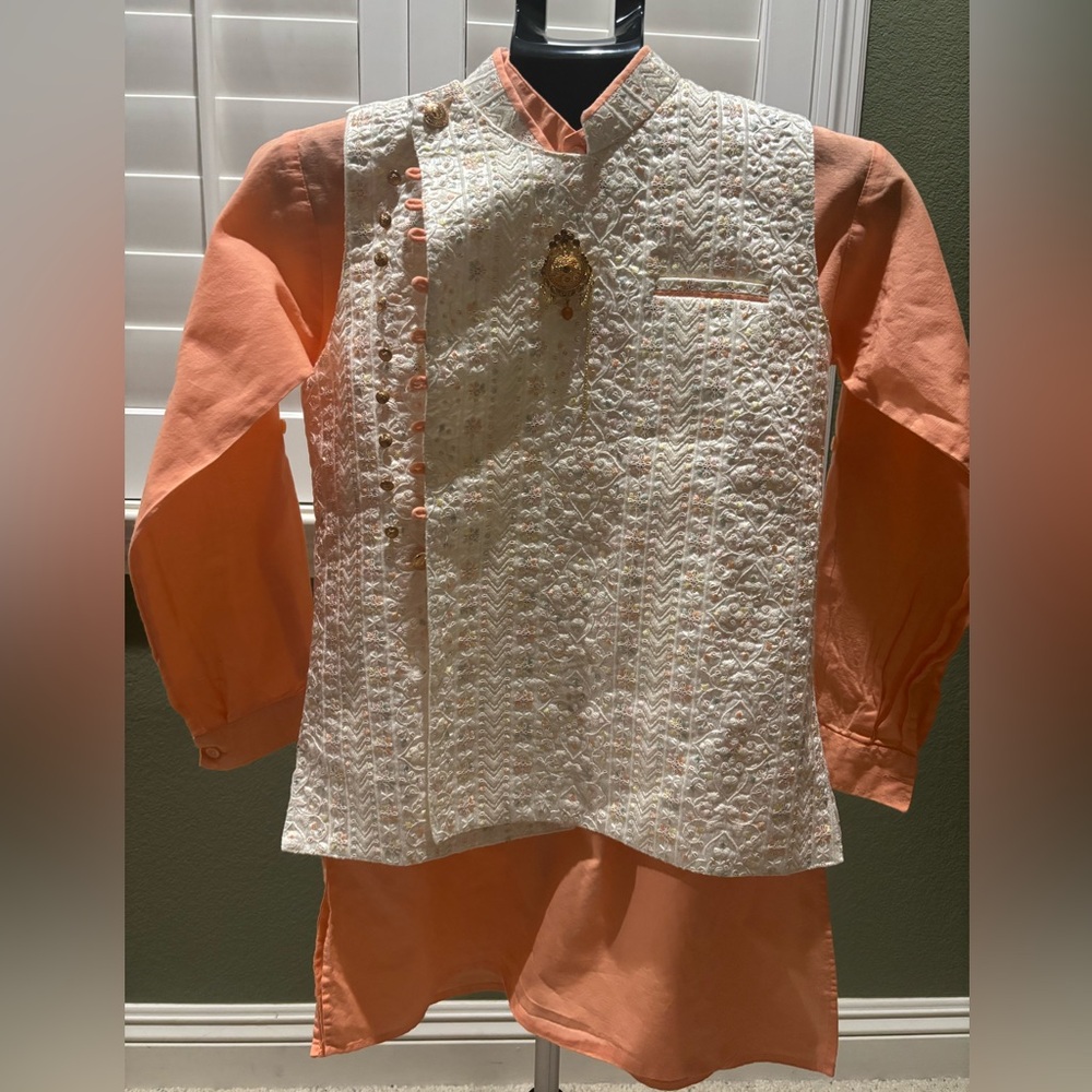 Formal kurta pajama with jacket for boys
